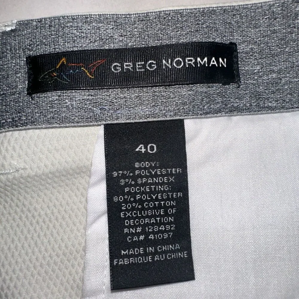 Greg Norman Mens Golf Shorts Size 40 Khaki The Shark Chino Lightweight